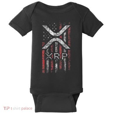 Crypto Currency Xrp Cryptocurrency American Flag Xrp Baby Bodysuit