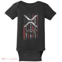 Crypto Currency Xrp Cryptocurrency American Flag Xrp Baby Bodysuit thumb 0