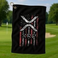 Crypto Currency Xrp Cryptocurrency American Flag Xrp Golf Towel thumb 1