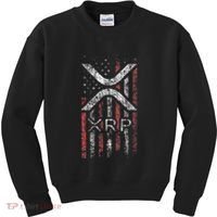 Crypto Currency Xrp Cryptocurrency American Flag Xrp Kids Sweatshirt thumb 0