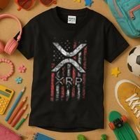 Crypto Currency Xrp Cryptocurrency American Flag Xrp Kids T-Shirt thumb 3