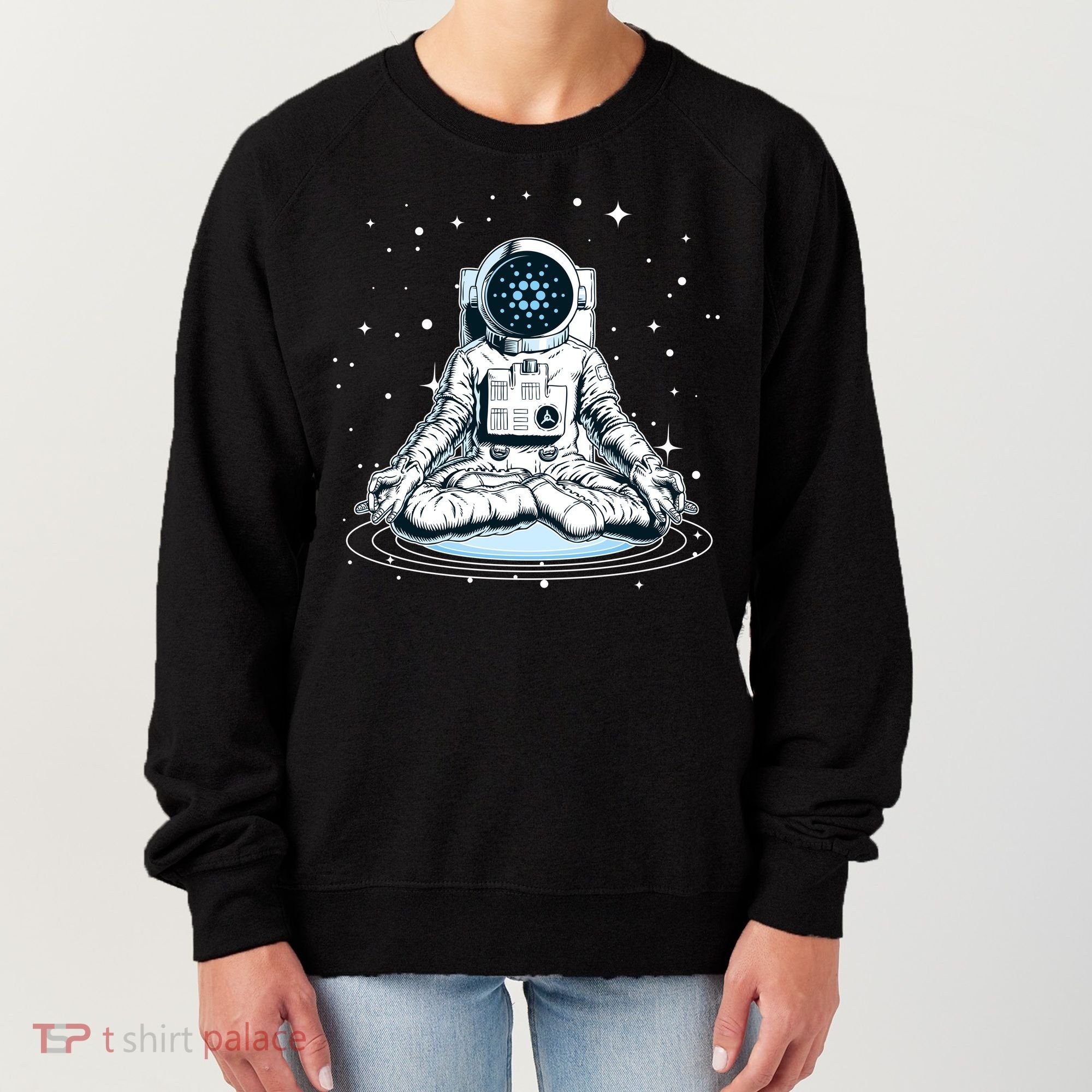 Cardano Cryptocurrency Yoga Space Astronaut Women's Sweatshirt