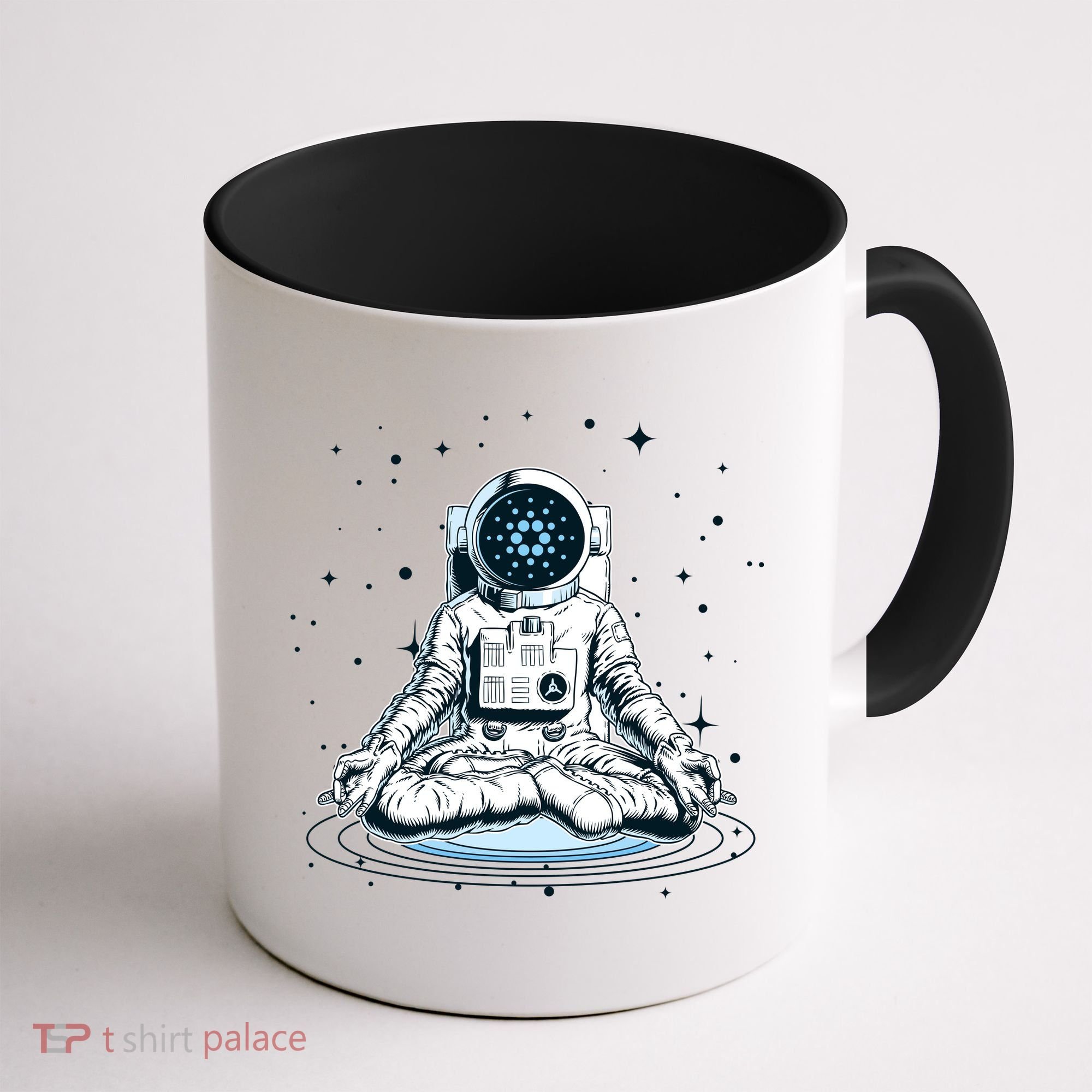 Cardano Cryptocurrency Yoga Space Astronaut Coffee Mug