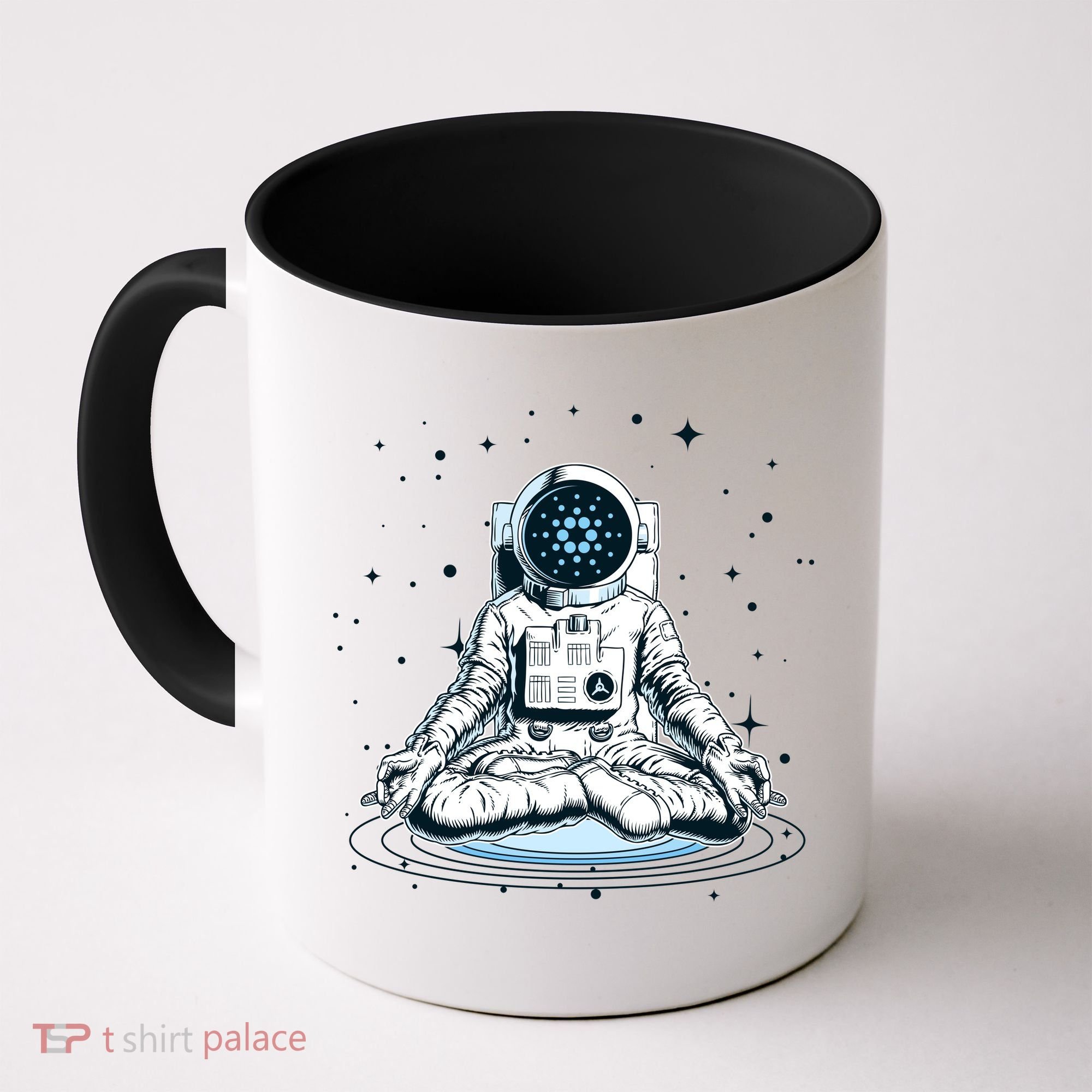 Cardano Cryptocurrency Yoga Space Astronaut Coffee Mug