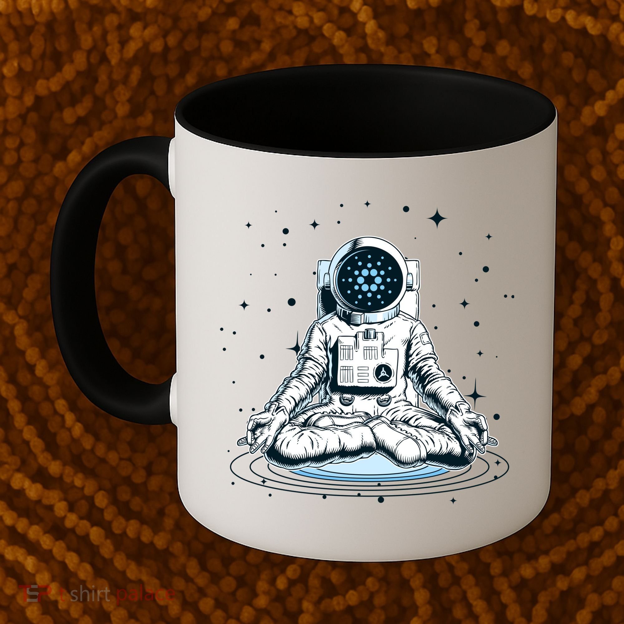 Cardano Cryptocurrency Yoga Space Astronaut Coffee Mug