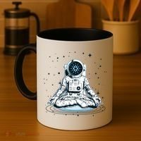 Cardano Cryptocurrency Yoga Space Astronaut Coffee Mug thumb 4