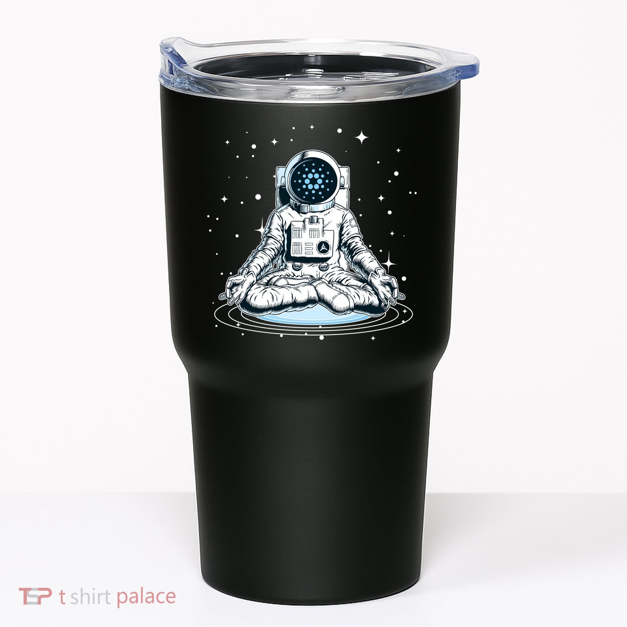 Cardano Cryptocurrency Yoga Space Astronaut Tumbler
