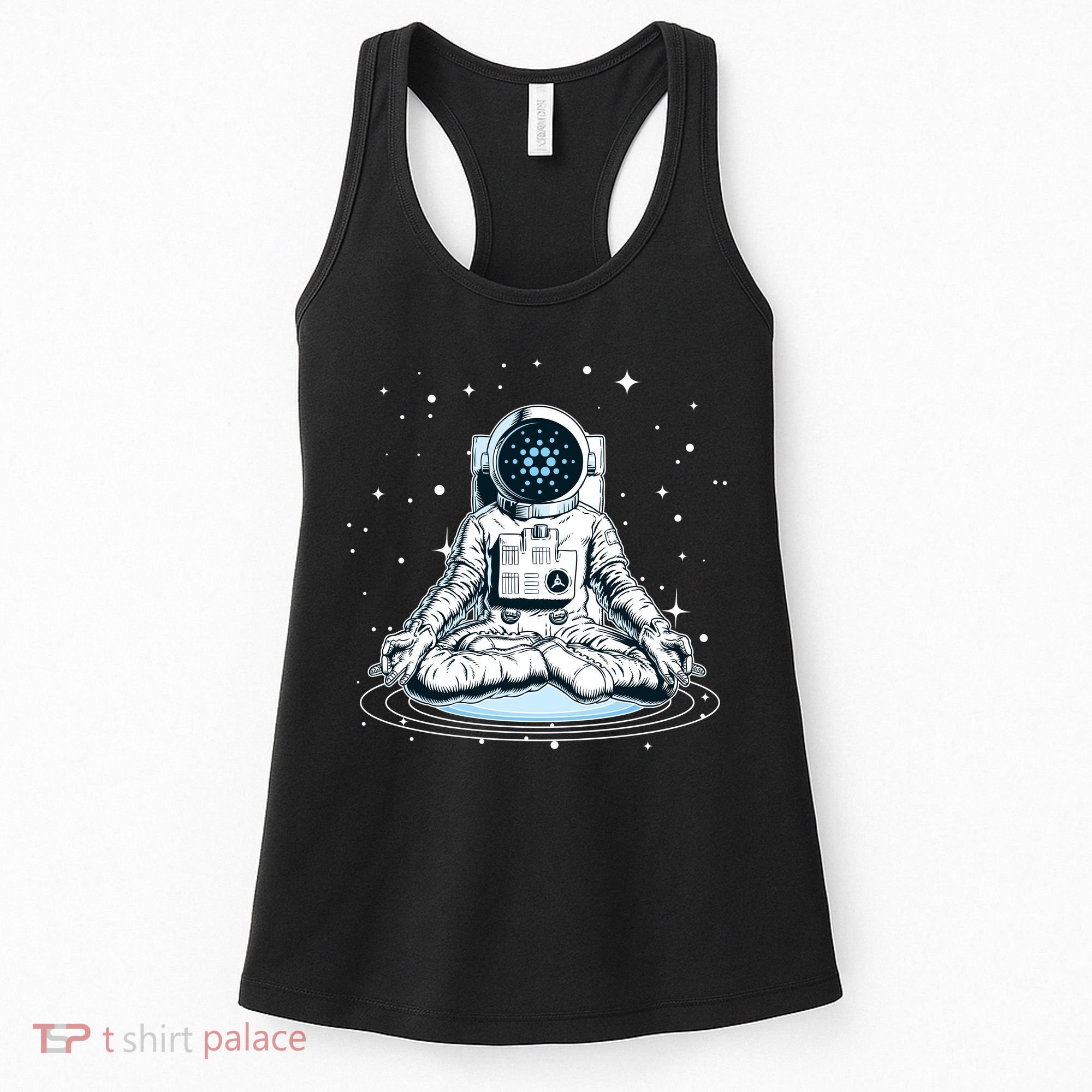 Cardano Cryptocurrency Yoga Space Astronaut Women's Tank Top
