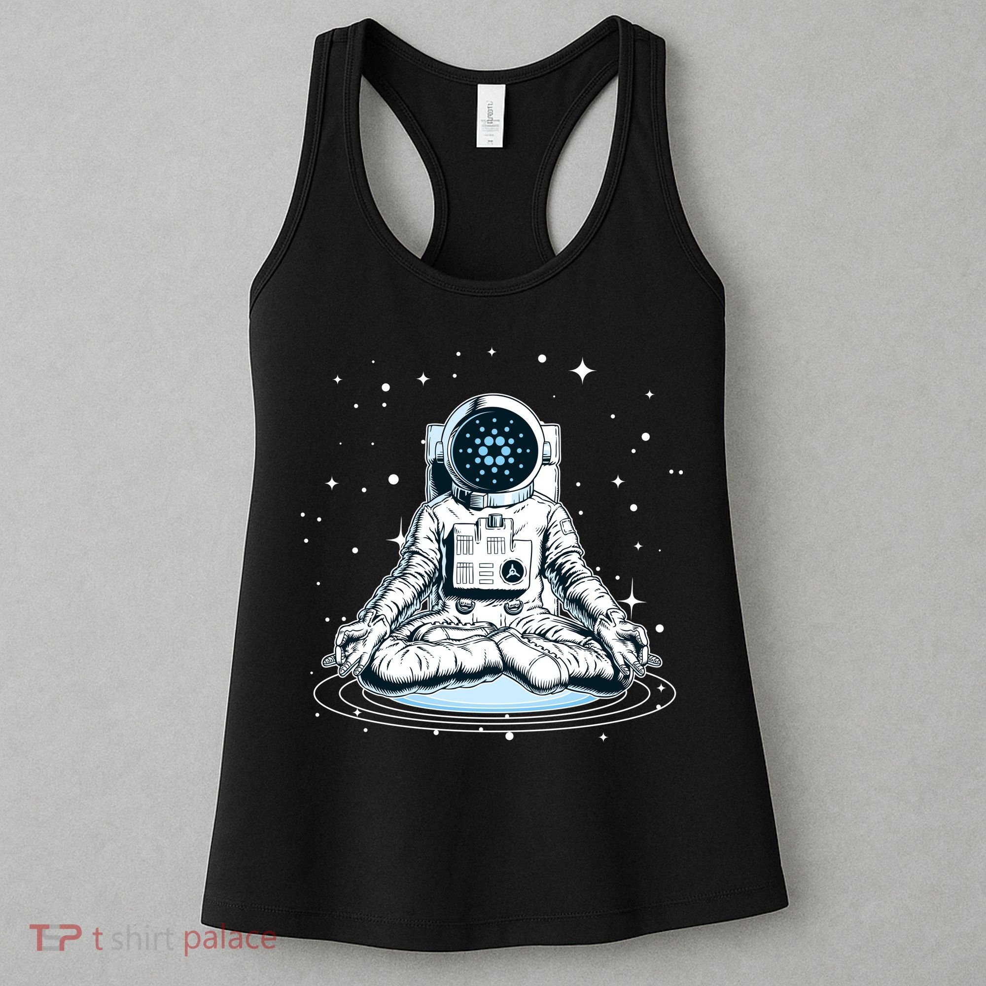 Cardano Cryptocurrency Yoga Space Astronaut Women's Tank Top