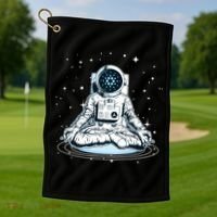 Cardano Cryptocurrency Yoga Space Astronaut Golf Towel thumb 1