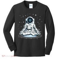 Cardano Cryptocurrency Yoga Space Astronaut Kids Long Sleeve Shirt thumb 0