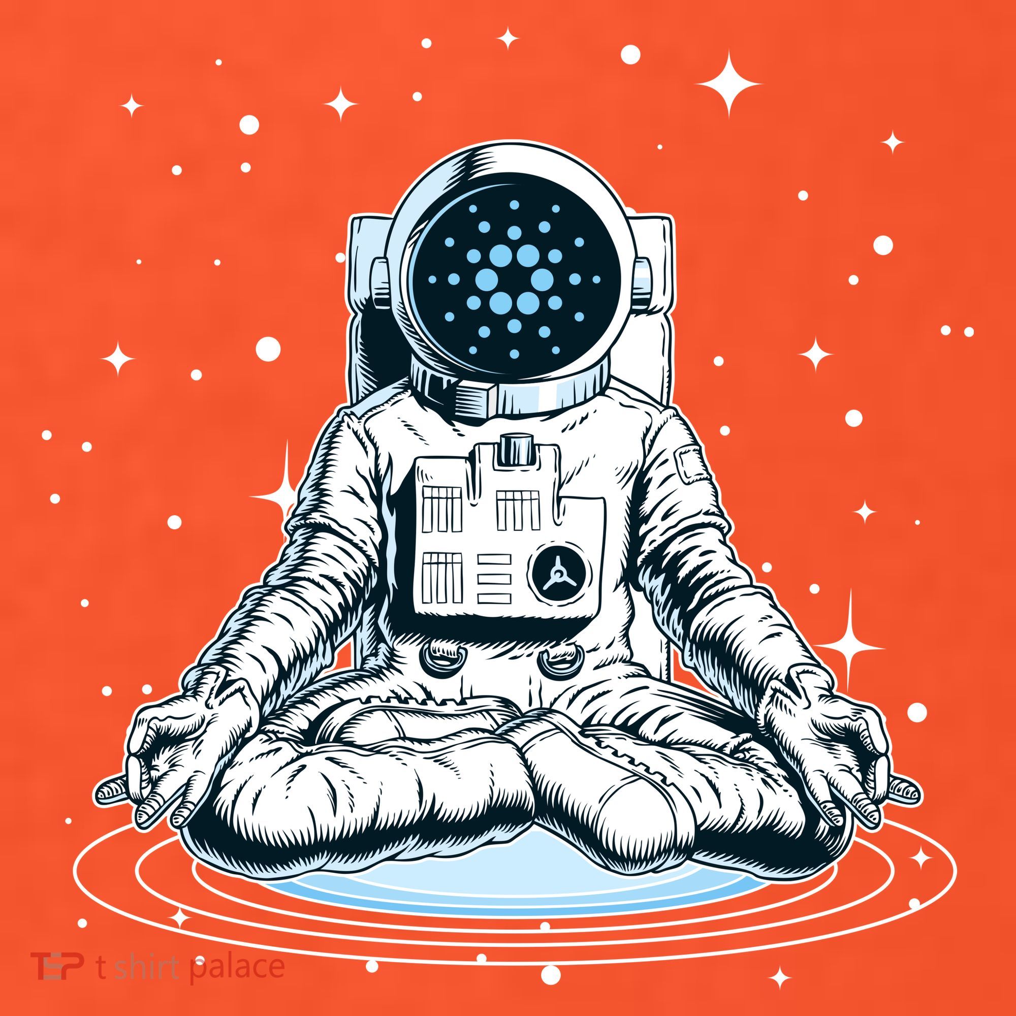 Cardano Cryptocurrency Yoga Space Astronaut USA-Made Doggie Bandana