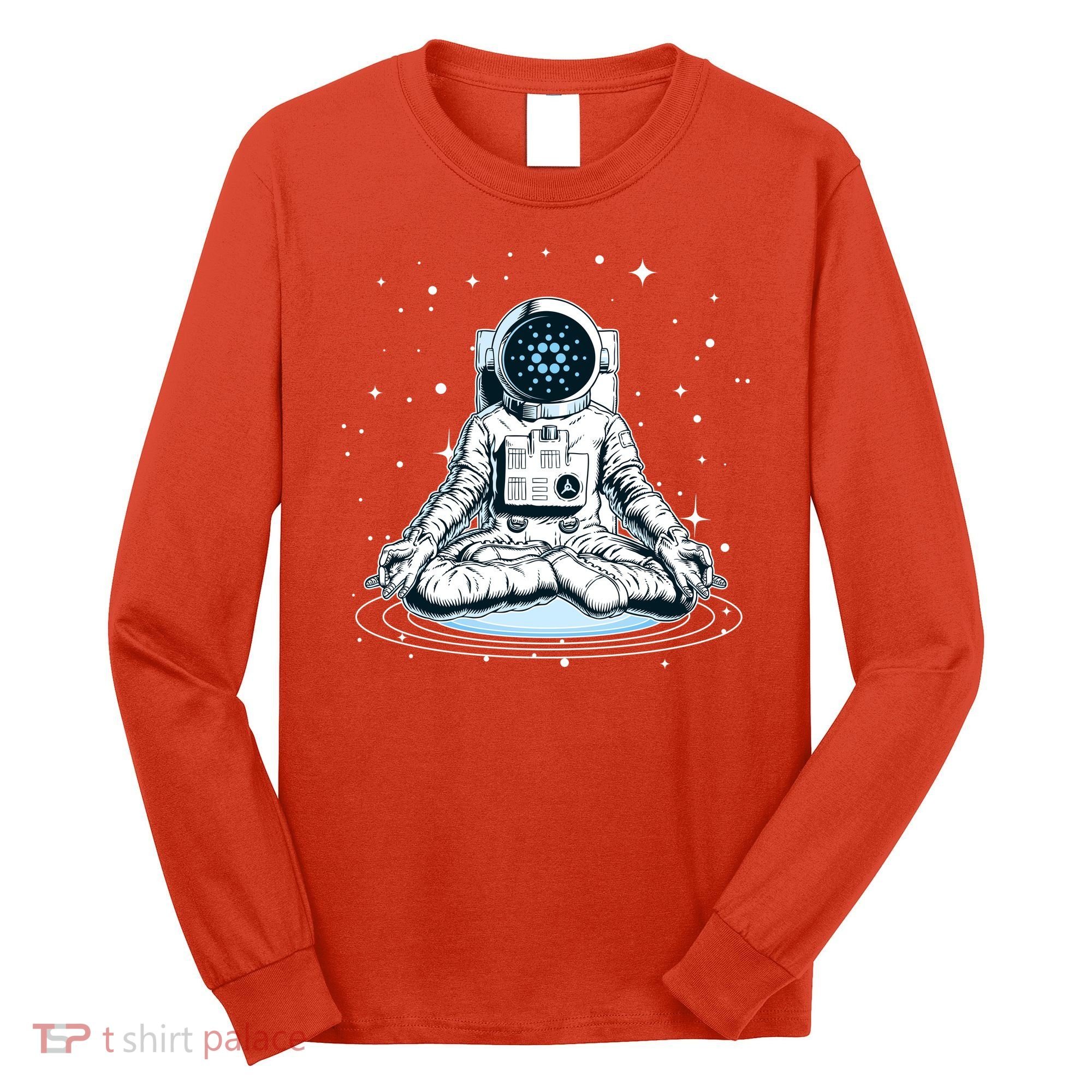 Cardano Cryptocurrency Yoga Space Astronaut Long Sleeve Shirt