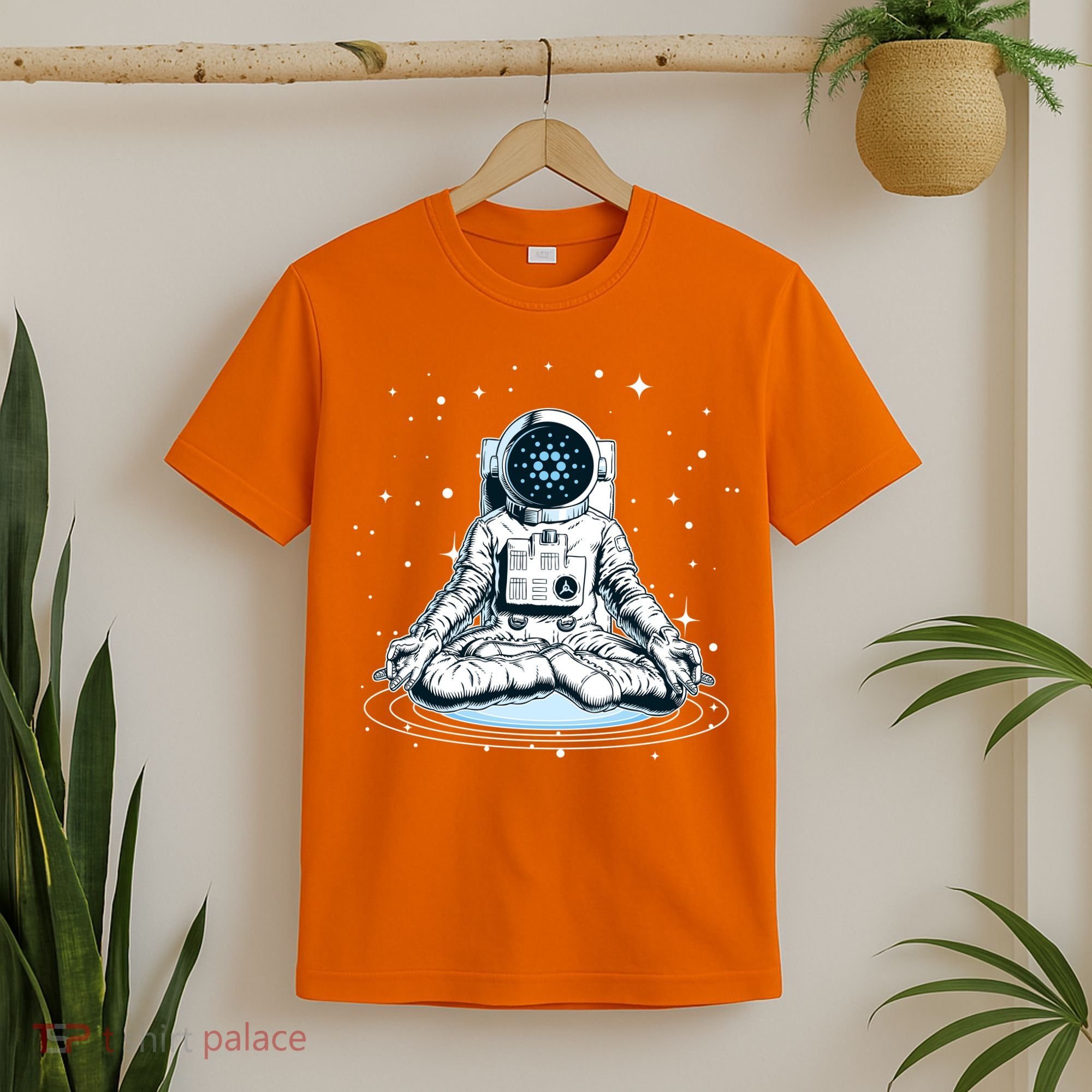 Cardano Cryptocurrency Yoga Space Astronaut T-Shirt