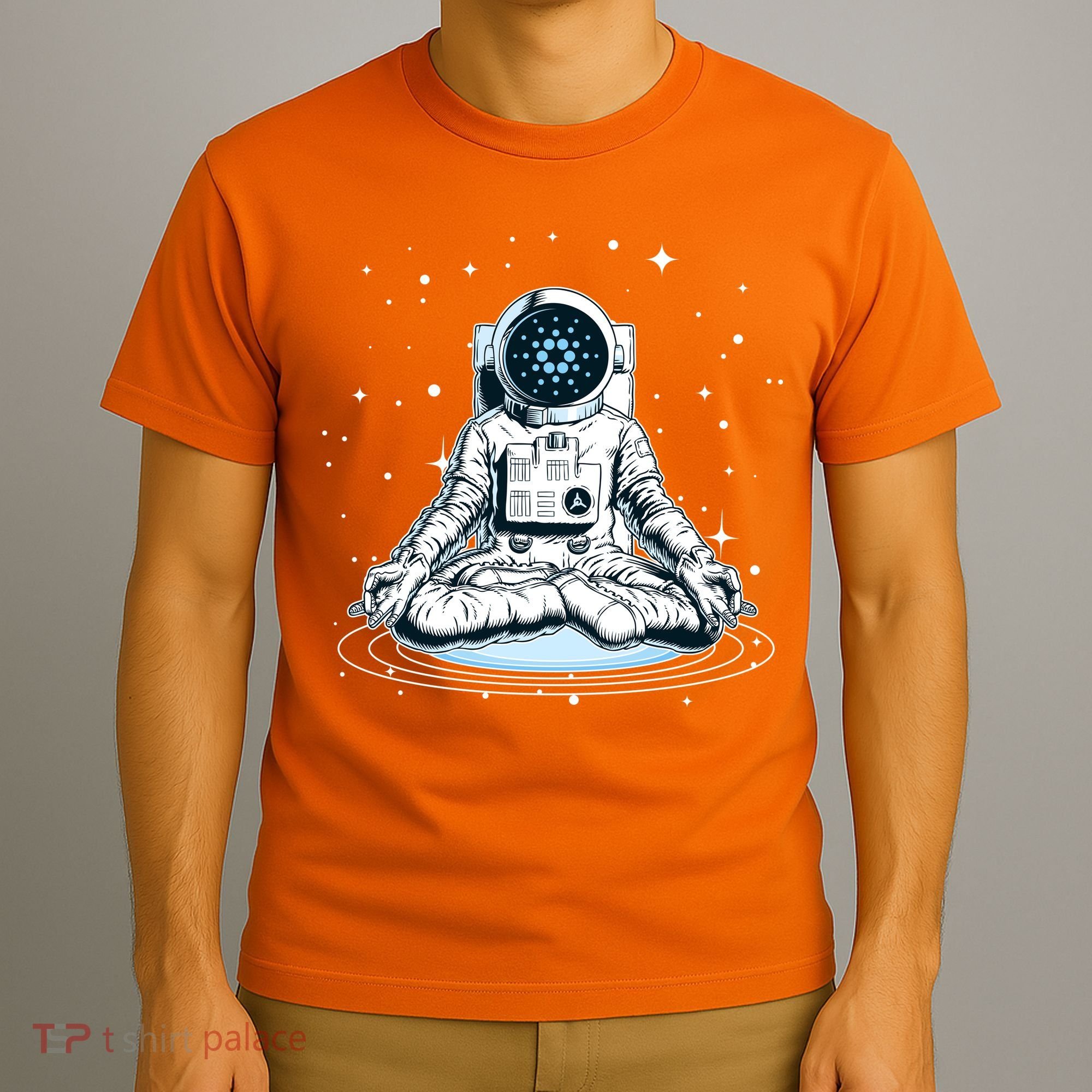 Cardano Cryptocurrency Yoga Space Astronaut T-Shirt
