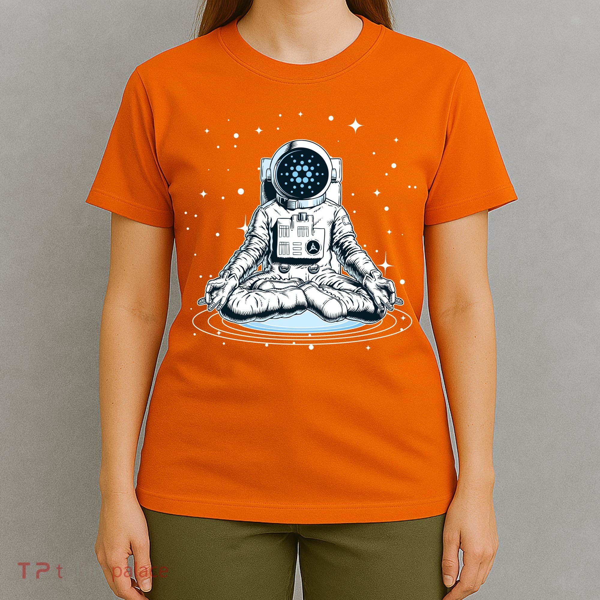 Cardano Cryptocurrency Yoga Space Astronaut T-Shirt