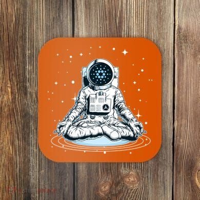 Cardano Cryptocurrency Yoga Space Astronaut Coaster