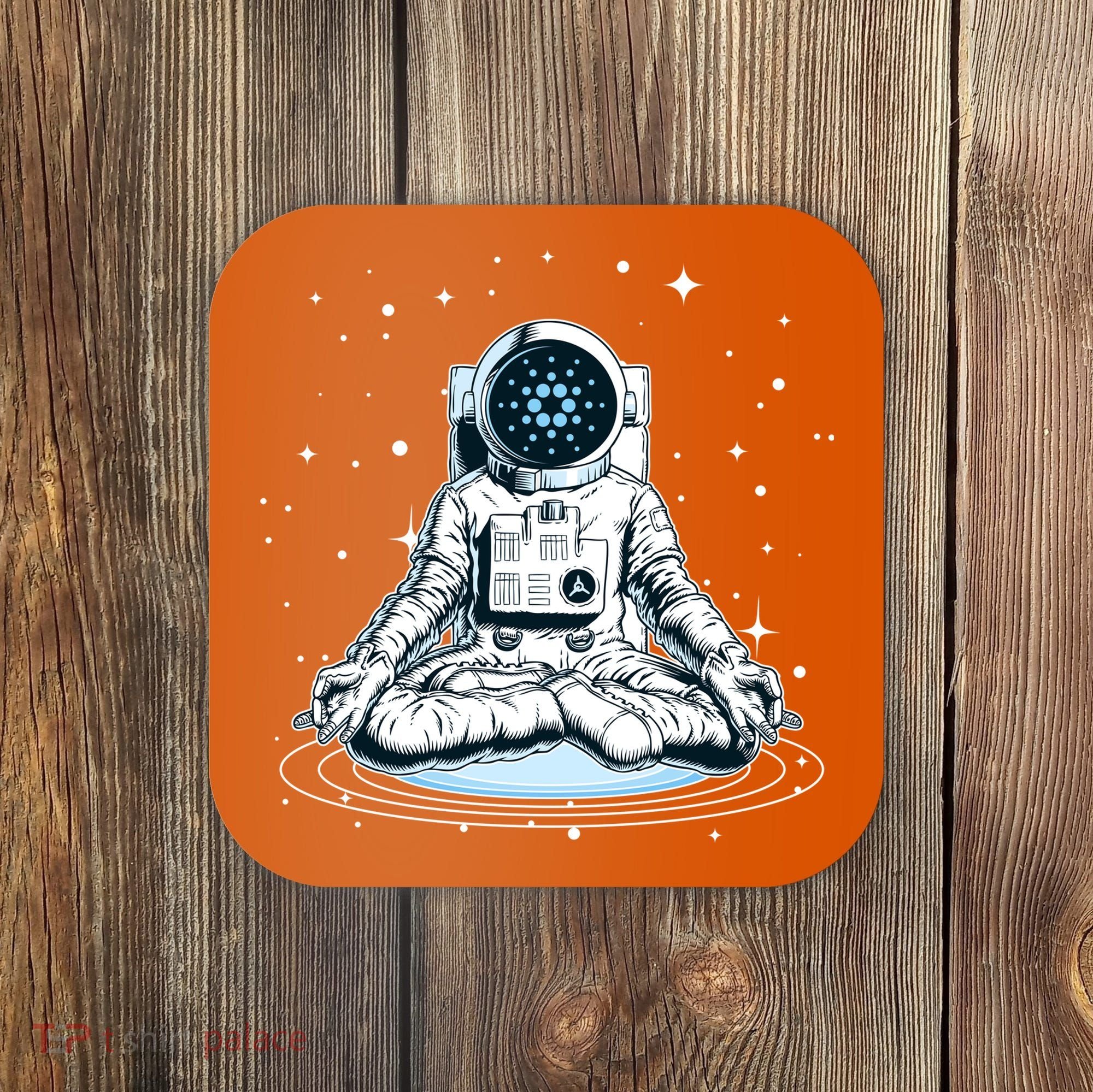 Cardano Cryptocurrency Yoga Space Astronaut Coaster