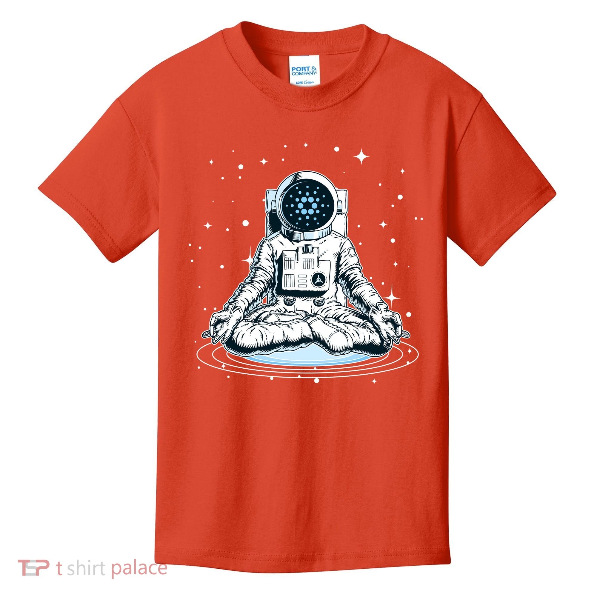 Cardano Cryptocurrency Yoga Space Astronaut Kids T-Shirt