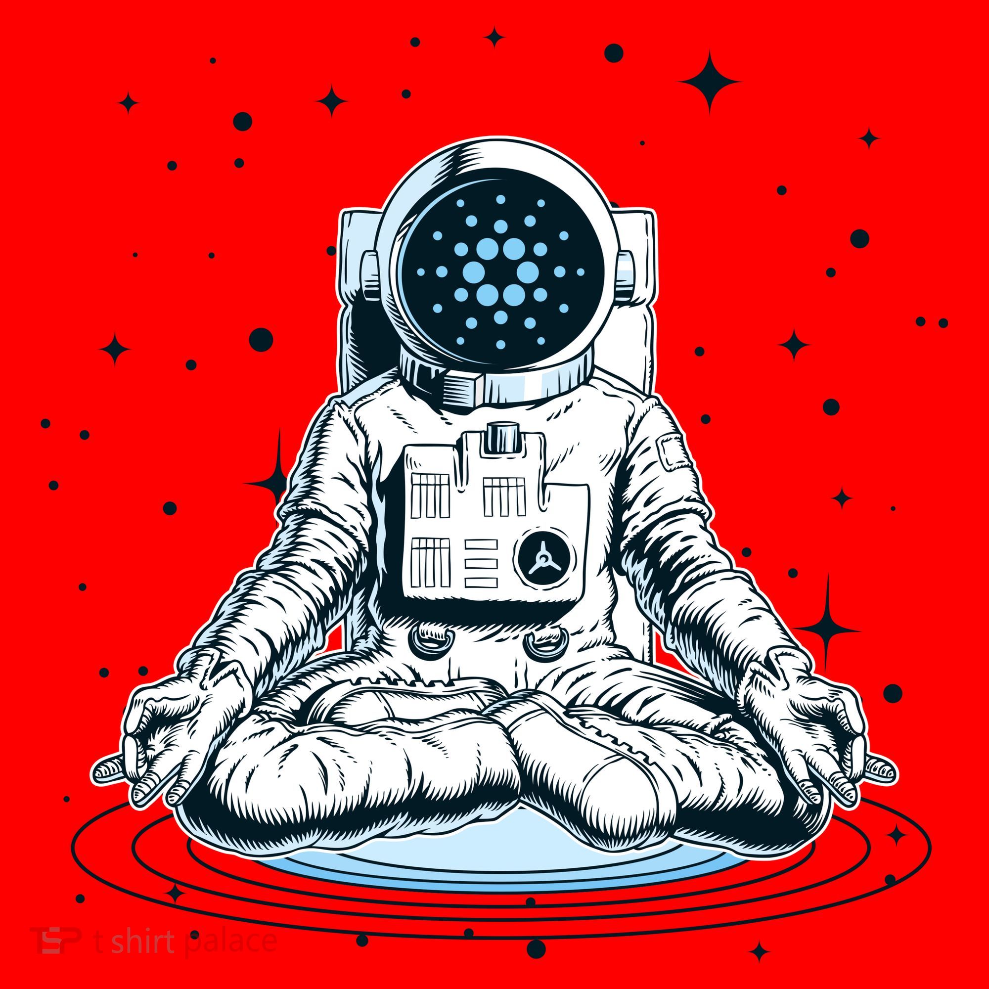 Cardano Cryptocurrency Yoga Space Astronaut Santa Hat