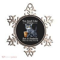 Coffee Cat You Smell Like Drama And A Headache Funny Ornament thumb 0
