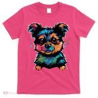 Cute Colorful Yorkshire Terrier Puppy T-Shirt thumb 0