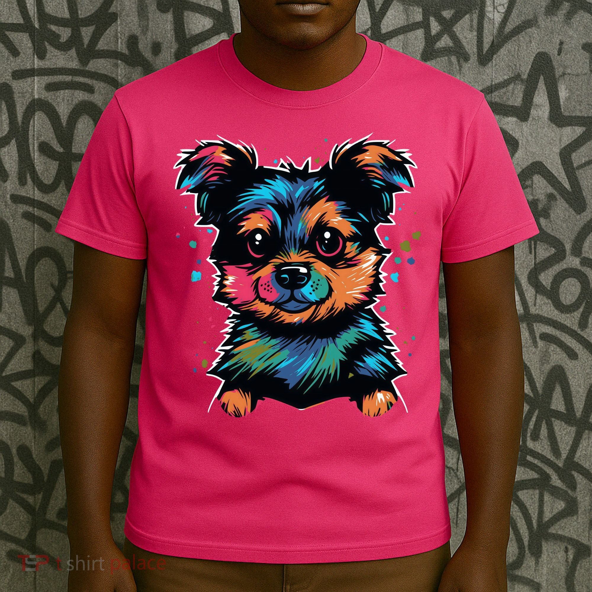 Cute Colorful Yorkshire Terrier Puppy T-Shirt