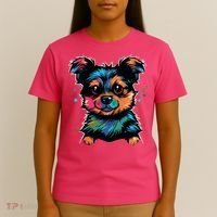 Cute Colorful Yorkshire Terrier Puppy T-Shirt thumb 4
