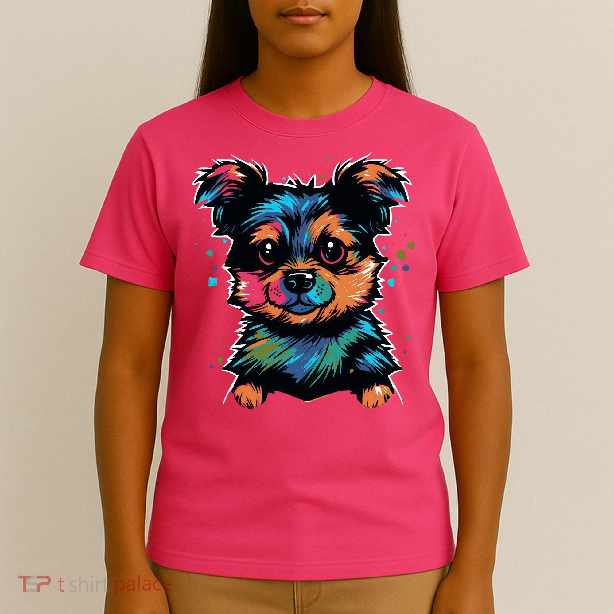 Cute Colorful Yorkshire Terrier Puppy T-Shirt