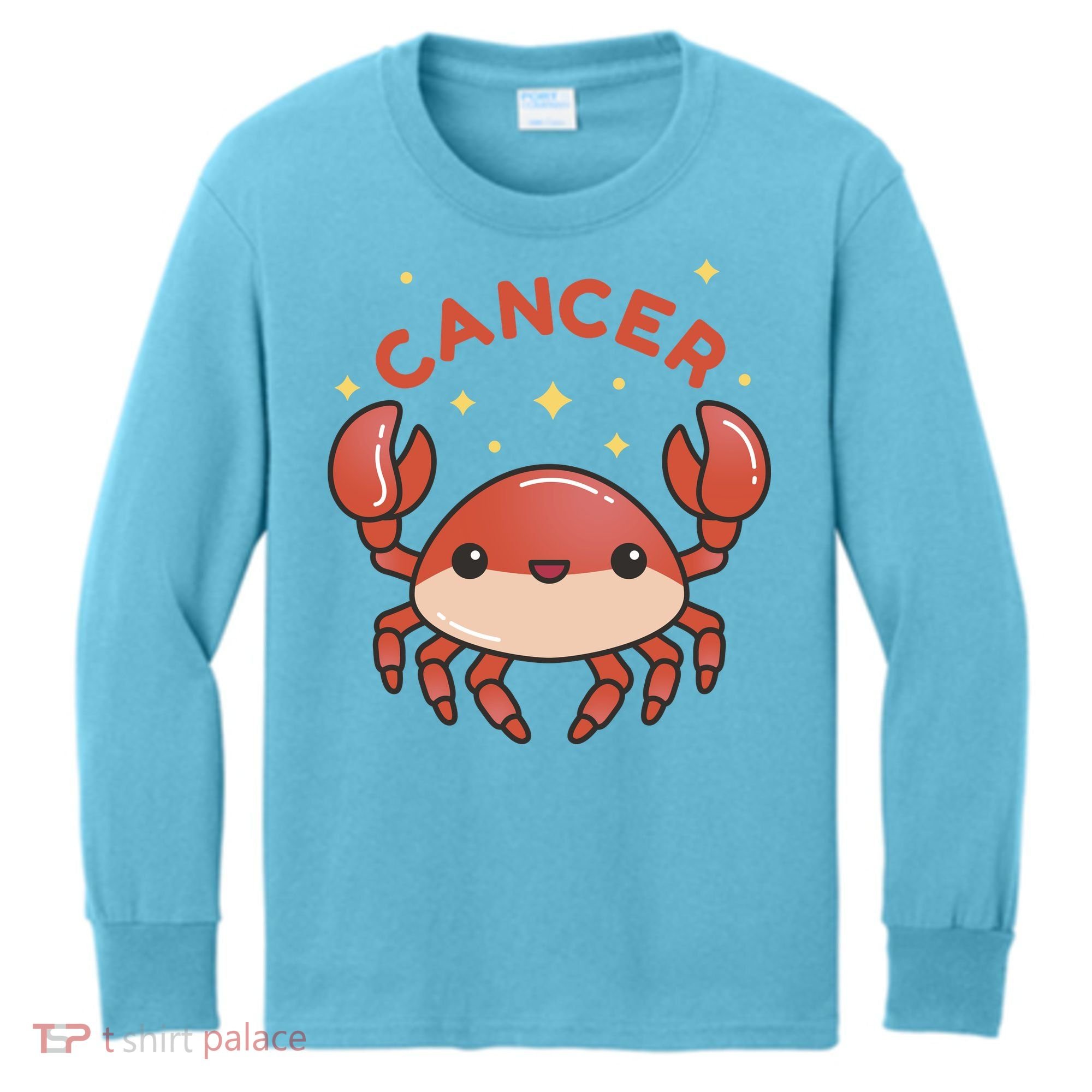 Cancer Crab Zodiac Astrology Birthday Gift Kids Long Sleeve Shirt