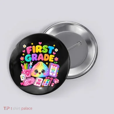 Cute Dumpling 1st First Grade Back To School Button