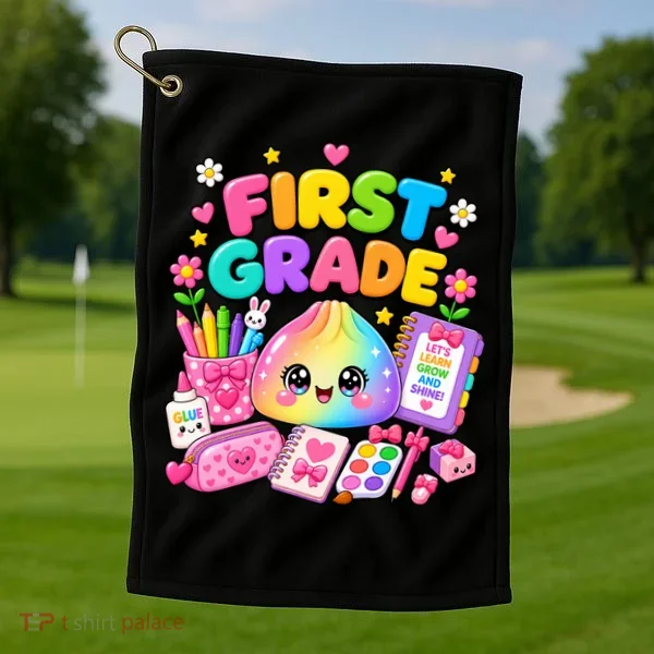 Cute Dumpling 1st First Grade Back To School Golf Towel