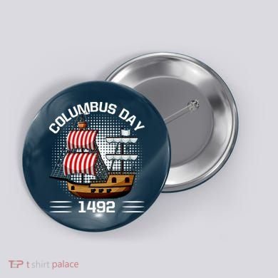 Columbus Day 1492 Button