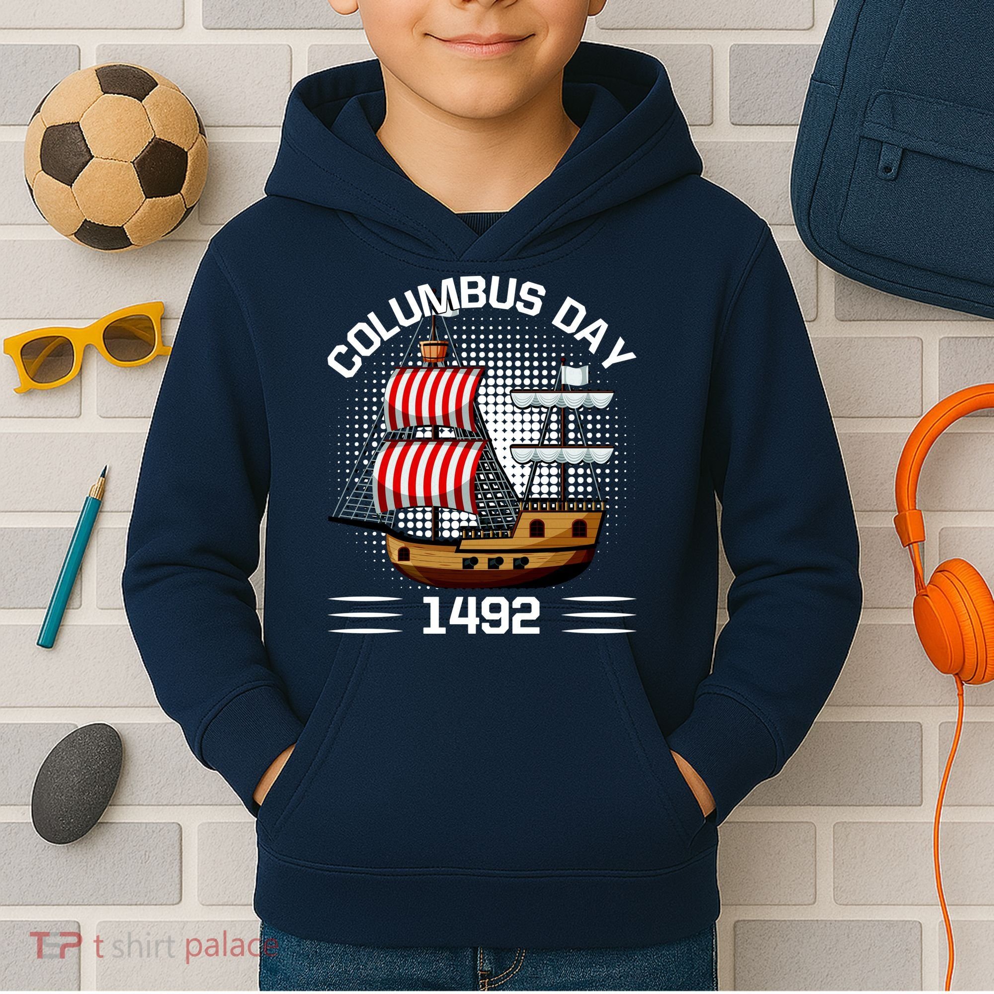 Columbus Day 1492 Kids Hoodie