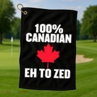 Canada Day 100% Canadian Eh To Zed Golf Towel thumb 1