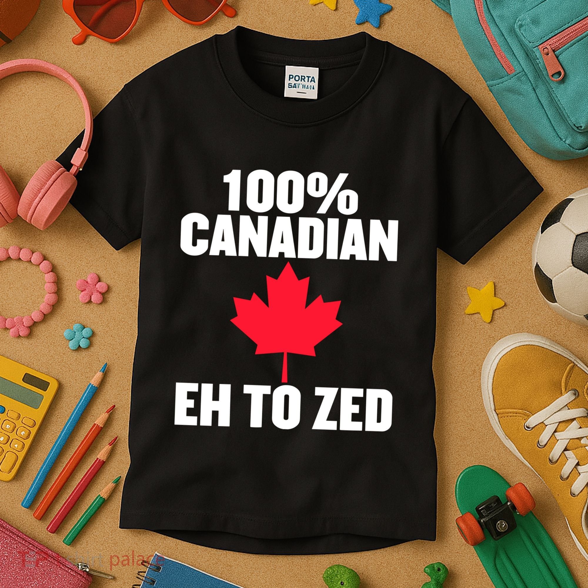 Canada Day 100% Canadian Eh To Zed Kids T-Shirt