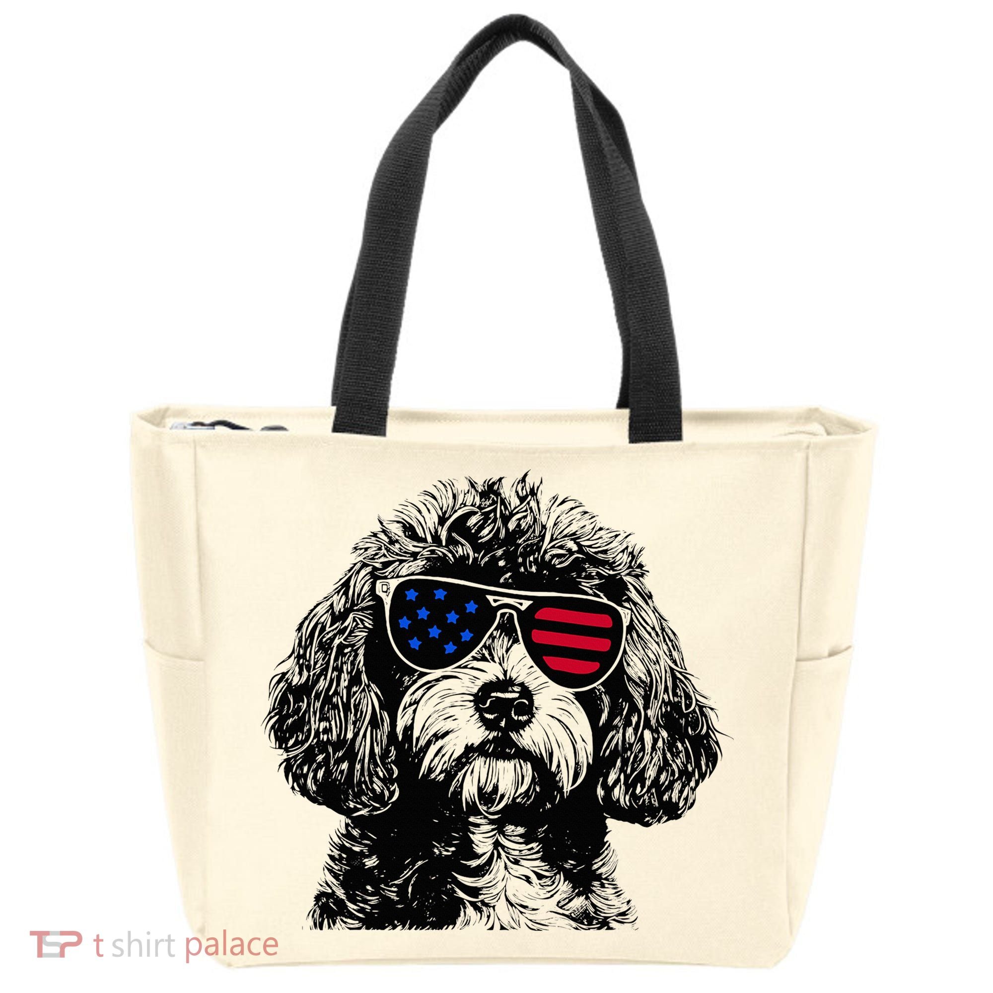 Cavapoo Dog 4th July America Usa Flag Tote Bag