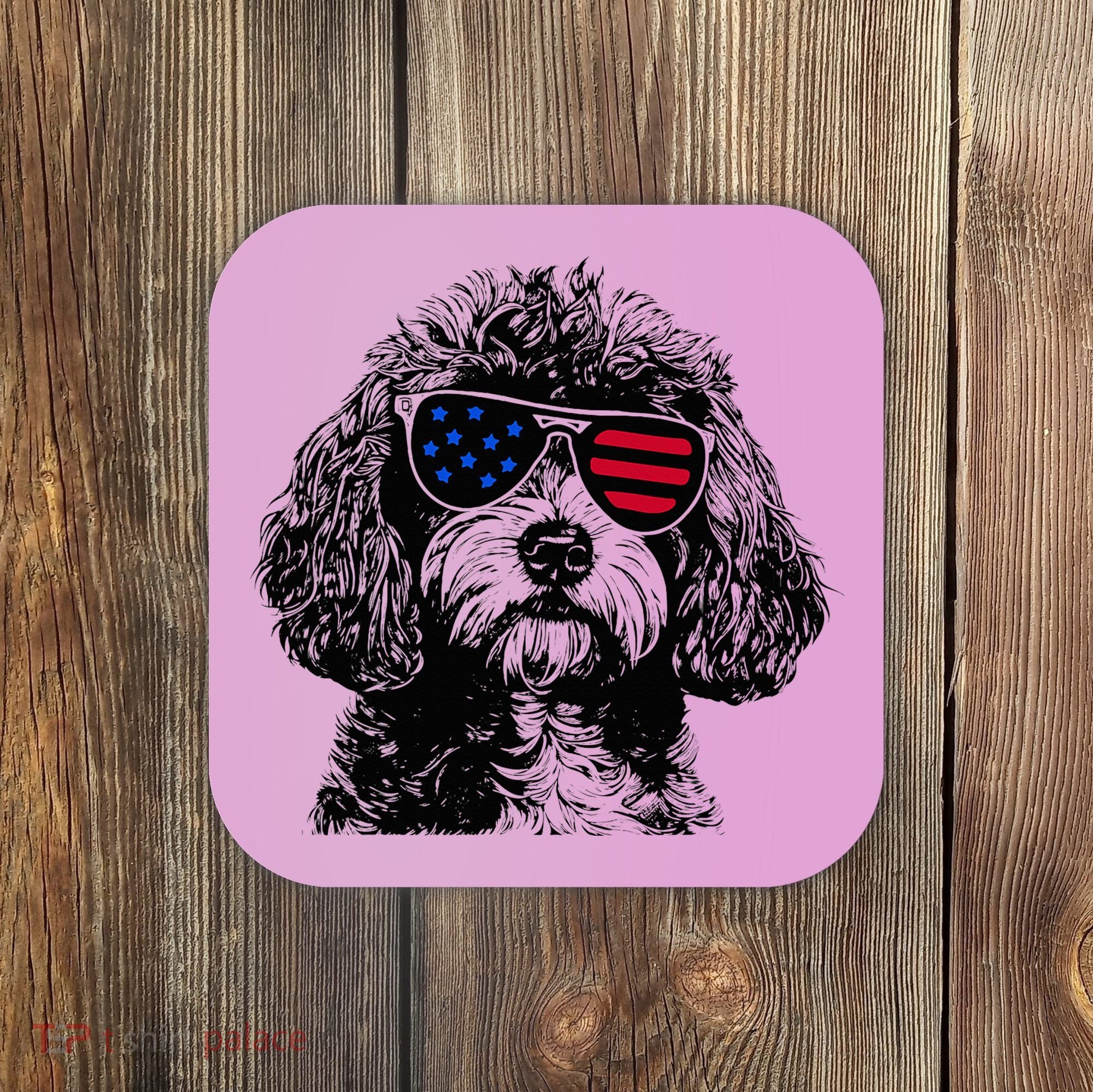 Cavapoo Dog 4th July America Usa Flag Coaster