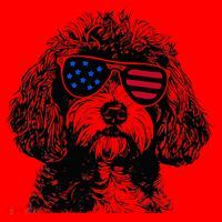Cavapoo Dog 4th July America Usa Flag Santa Hat thumb 1