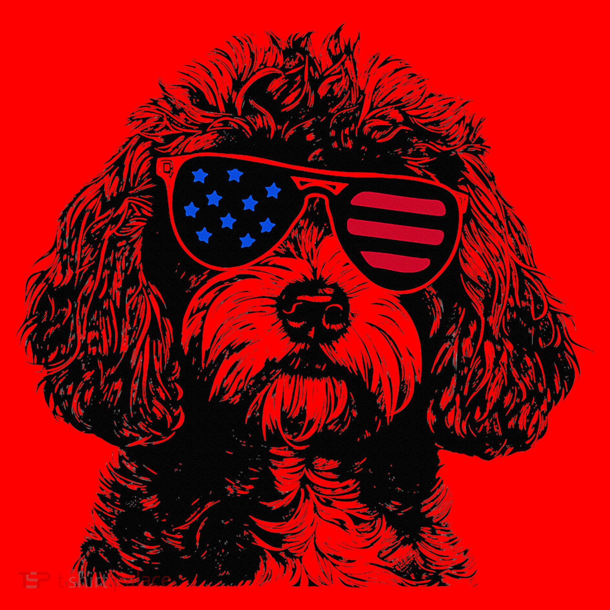 Cavapoo Dog 4th July America Usa Flag Santa Hat