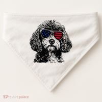 Cavapoo Dog 4th July America Usa Flag USA-Made Doggie Bandana thumb 0