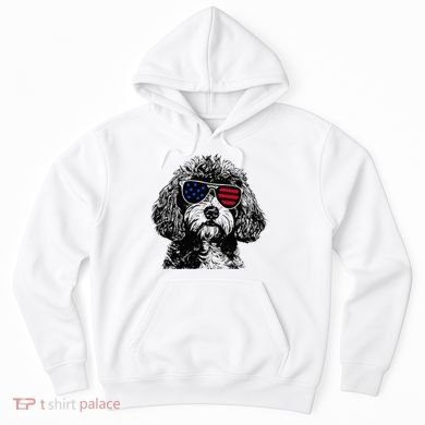 Cavapoo Dog 4th July America Usa Flag Hoodie