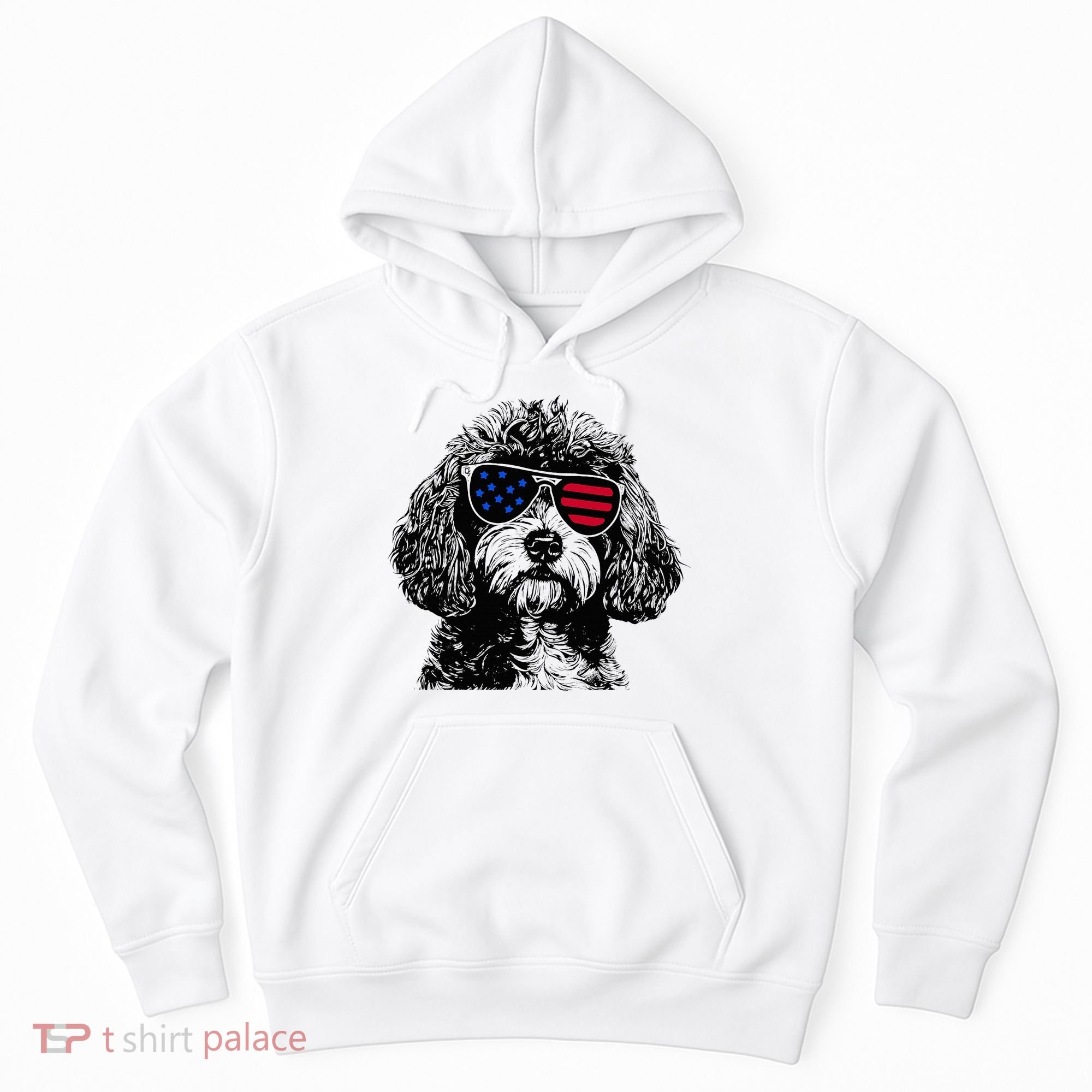 Cavapoo Dog 4th July America Usa Flag Hoodie