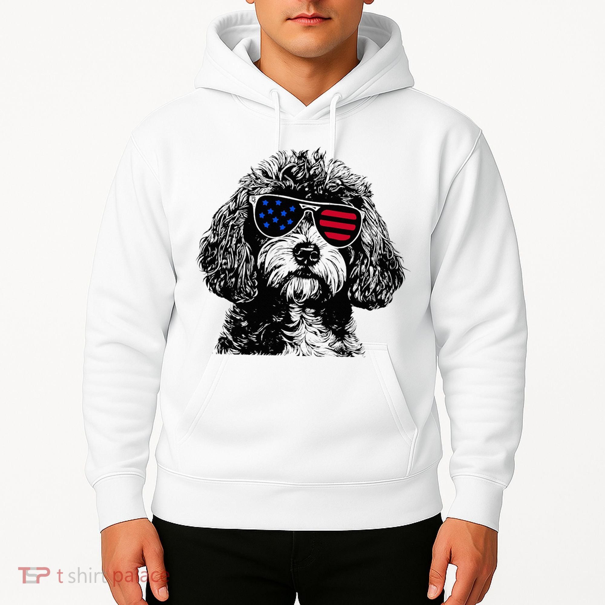 Cavapoo Dog 4th July America Usa Flag Hoodie