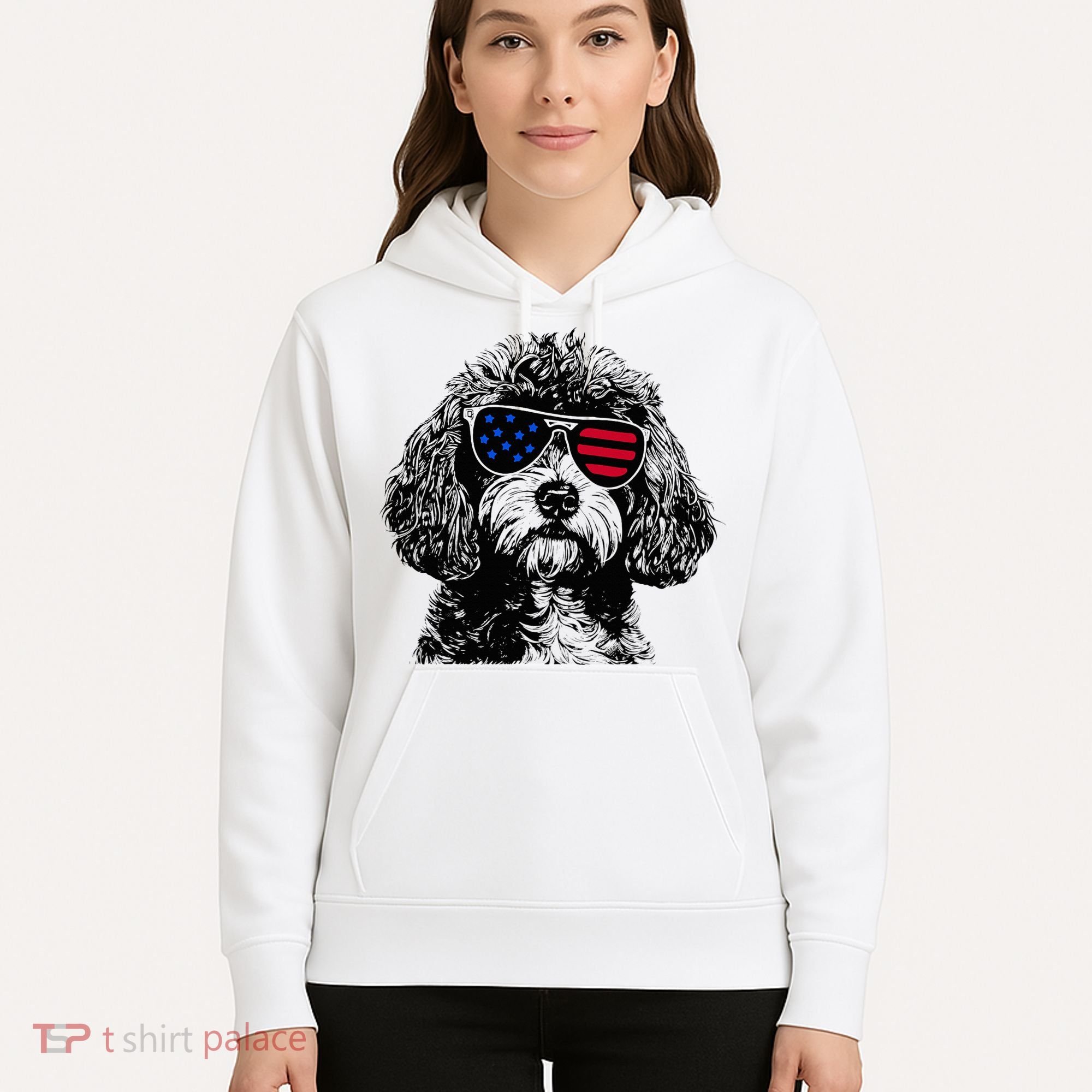 Cavapoo Dog 4th July America Usa Flag Hoodie