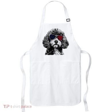 Cavapoo Dog 4th July America Usa Flag Apron