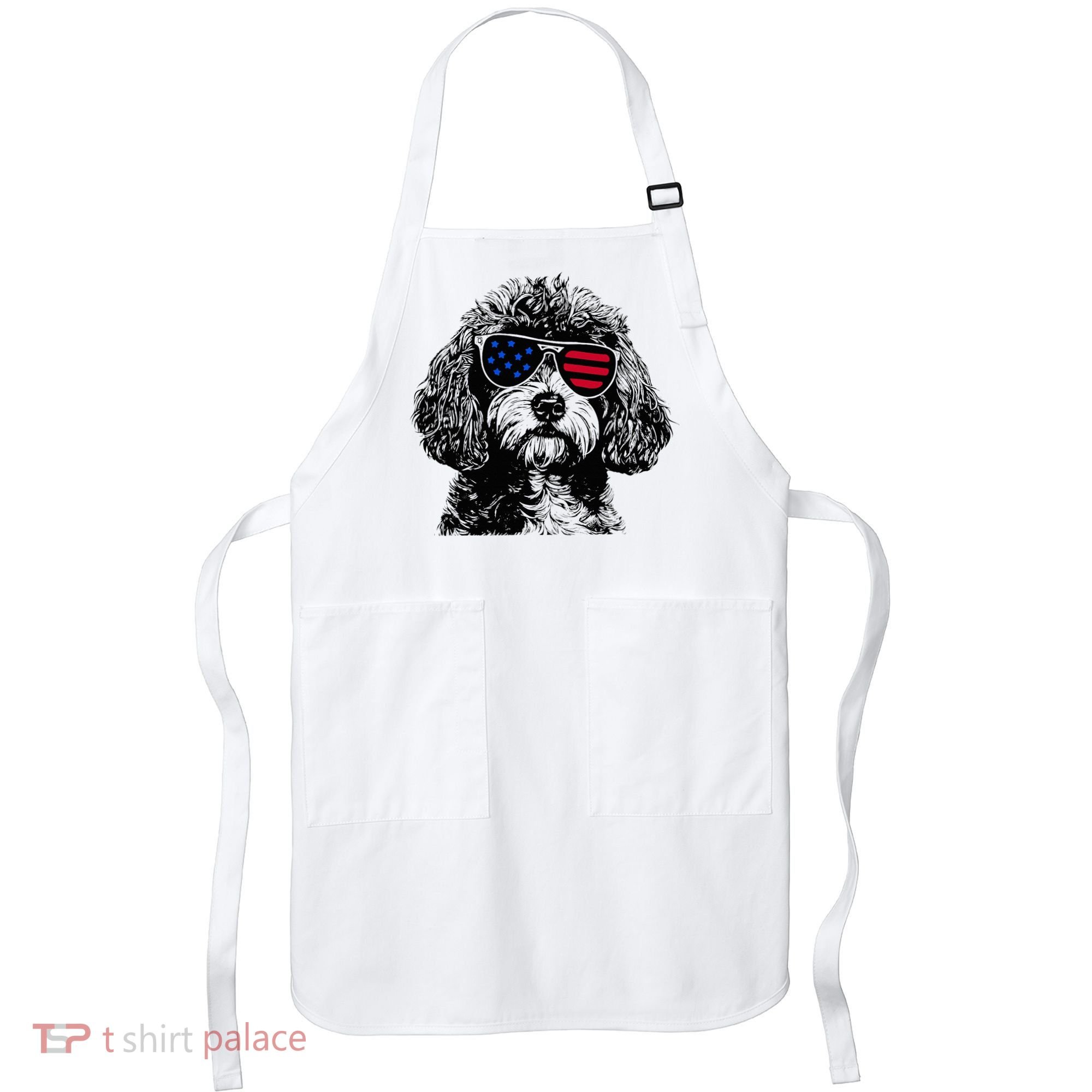 Cavapoo Dog 4th July America Usa Flag Apron