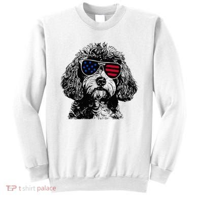Cavapoo Dog 4th July America Usa Flag Sweatshirt