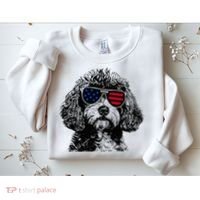 Cavapoo Dog 4th July America Usa Flag Sweatshirt thumb 2