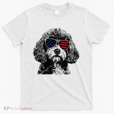 Cavapoo Dog 4th July America Usa Flag T-Shirt